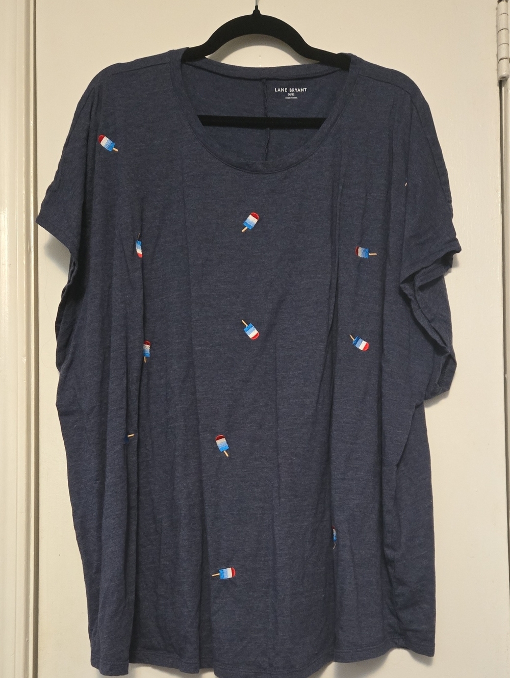 Lane Bryant Navy Short-Sleeve Tee with Popsicle Motif